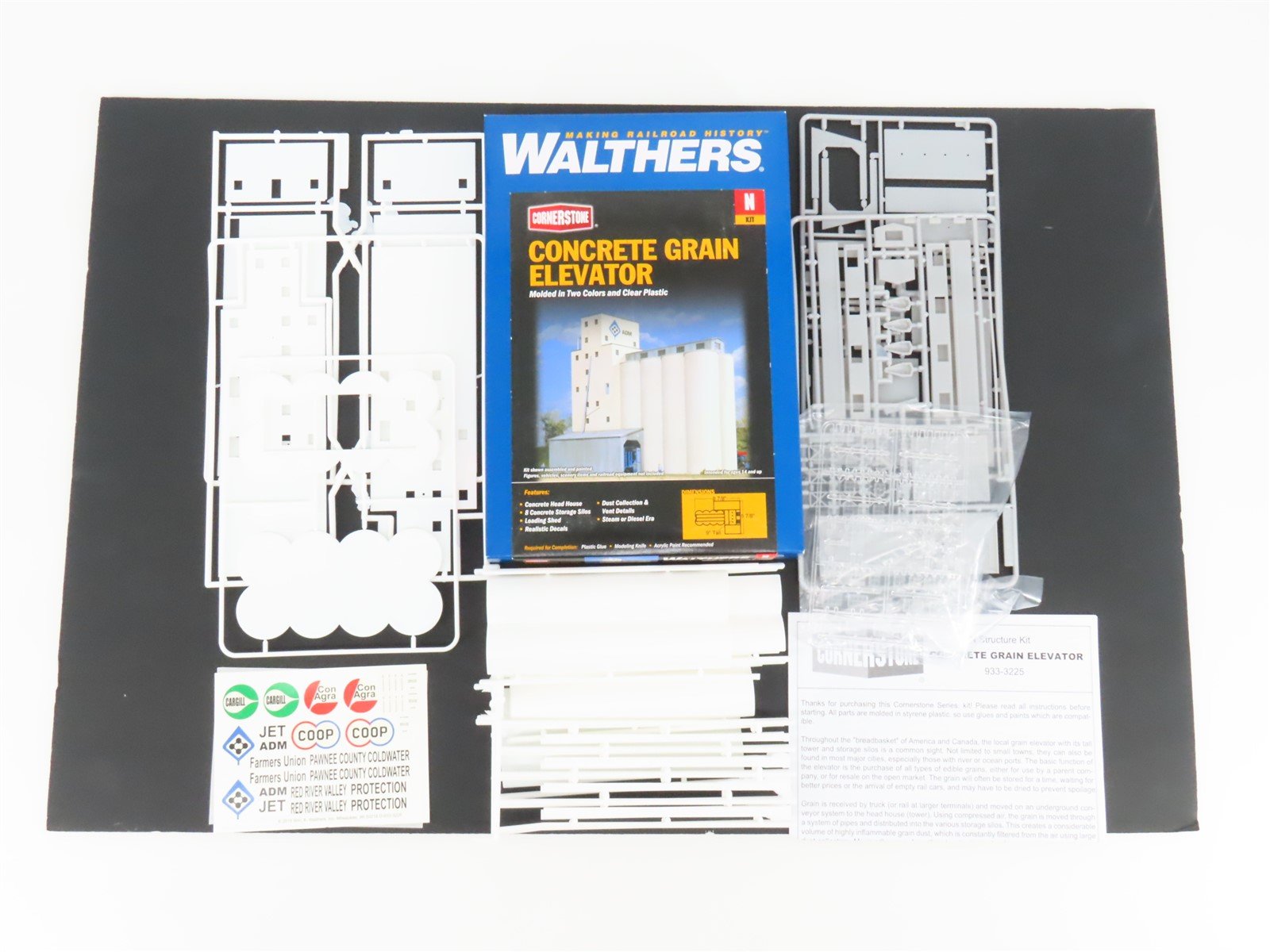 N 1/160 Scale Walthers 933-3225 Concrete Grain Elevator Building Kit