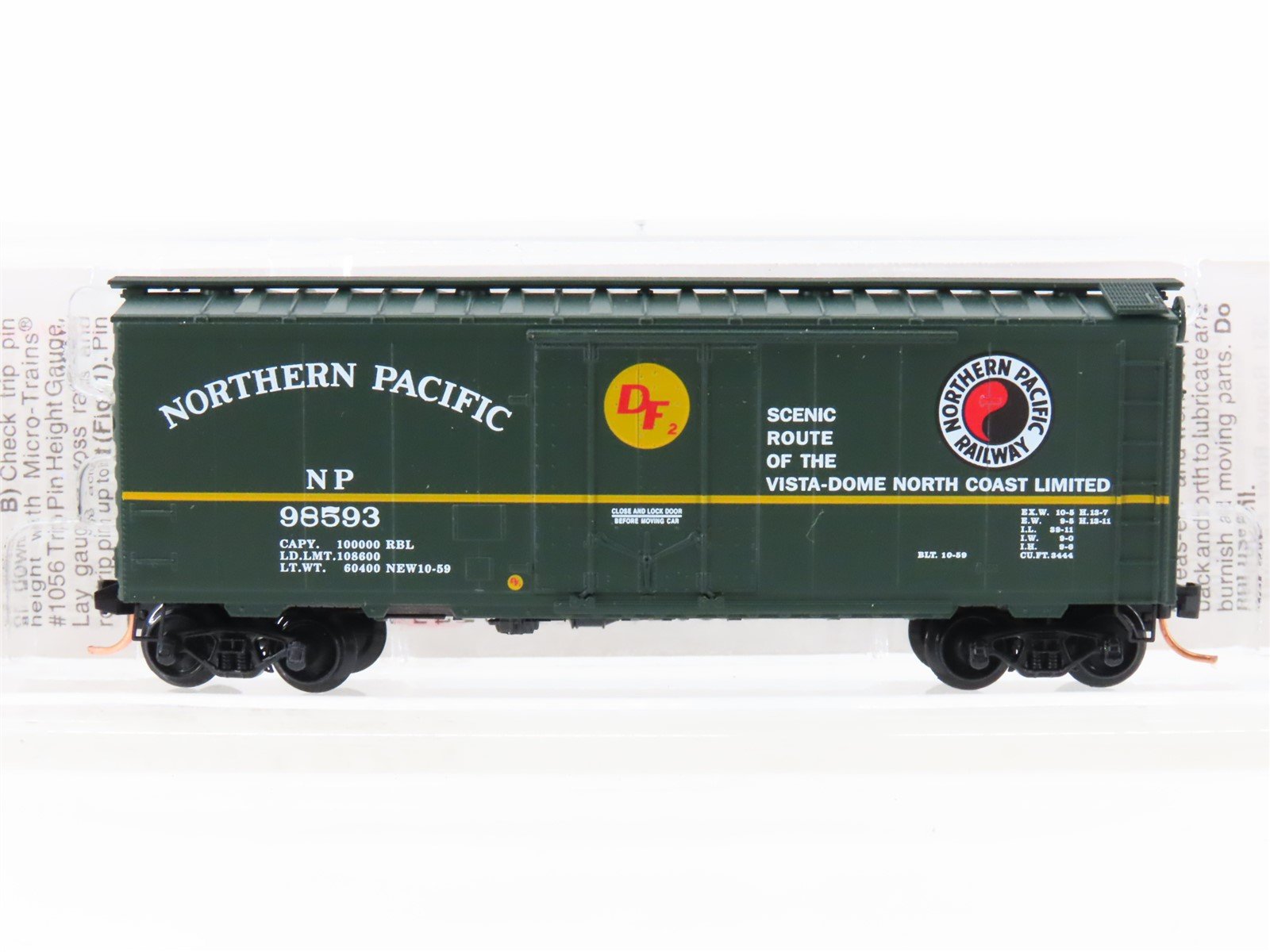 N Scale Micro-Trains MTL 21210 NP Northern Pacific 40' Standard Boxcar #98593