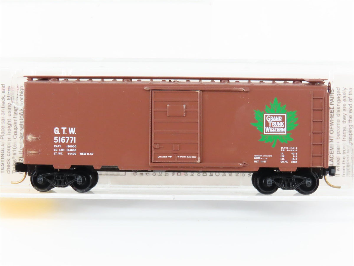 N Scale Micro-Trains MTL 20010 GTW Grand Trunk Western 40&#39; Boxcar #516771