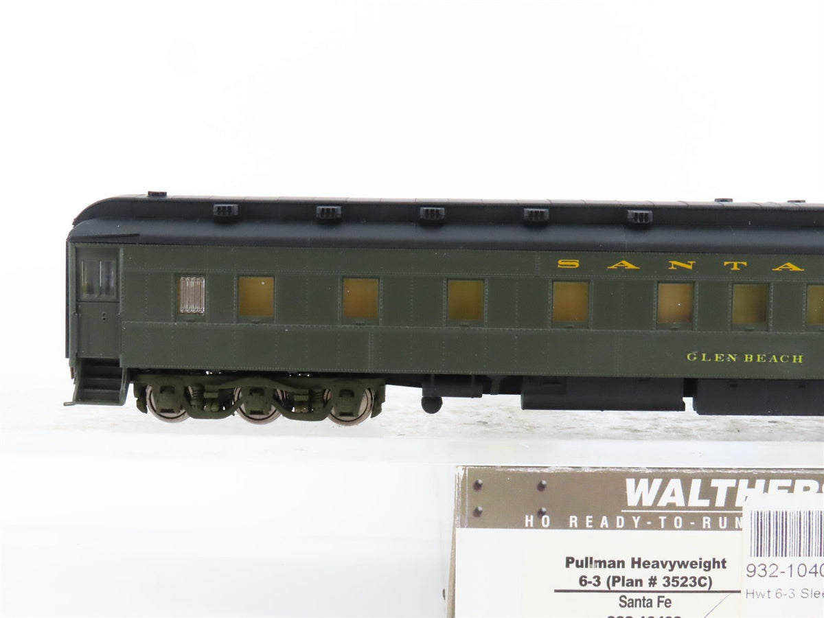 HO Walthers 932-10402 ATSF Santa Fe Heavyweight Pullman Passenger &quot;Glen Beach&quot;