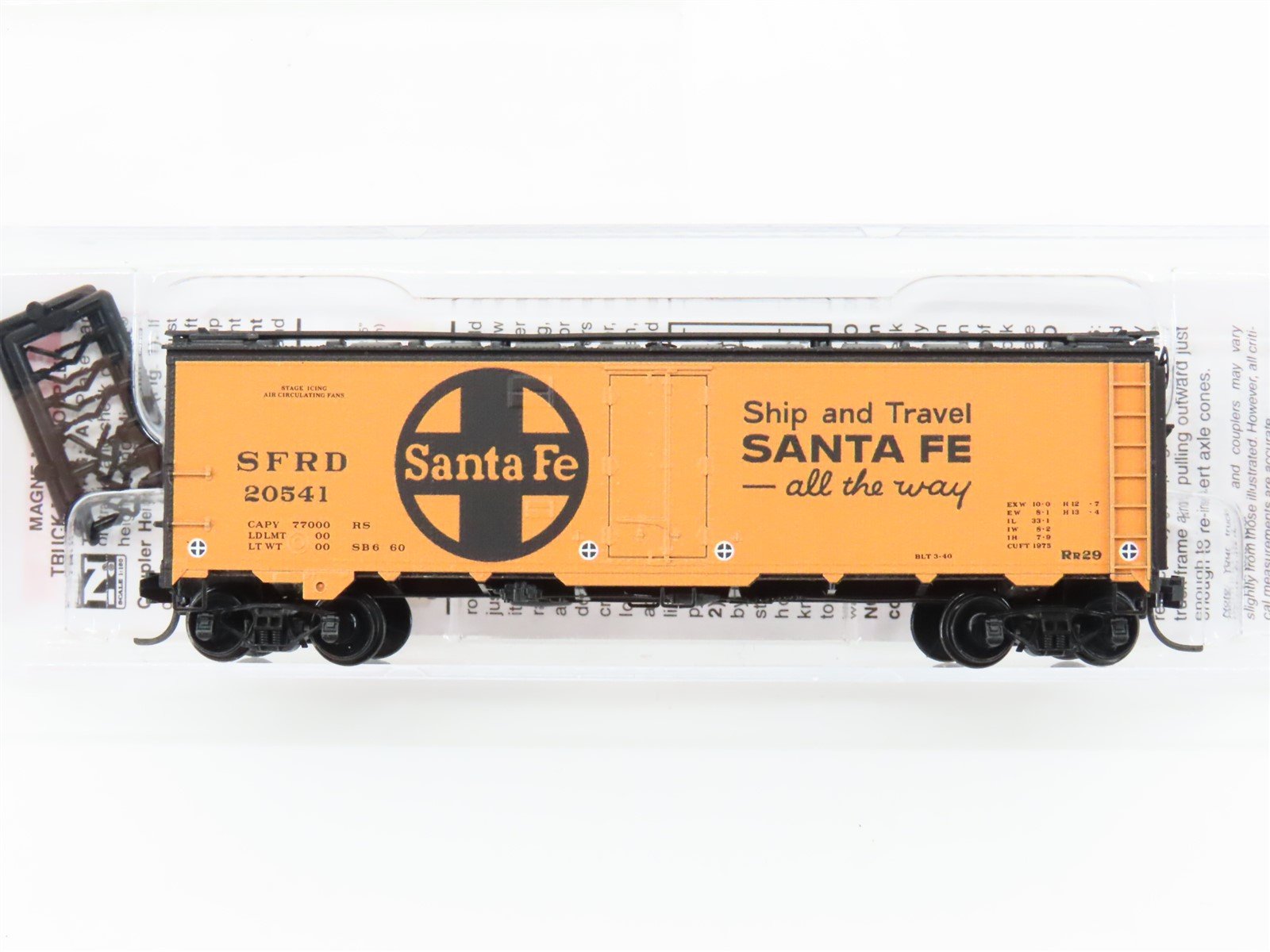 N Scale Micro-Trains MTL 05954536 SFRD Santa Fe 40' Steel Ice Reefer Car #20541