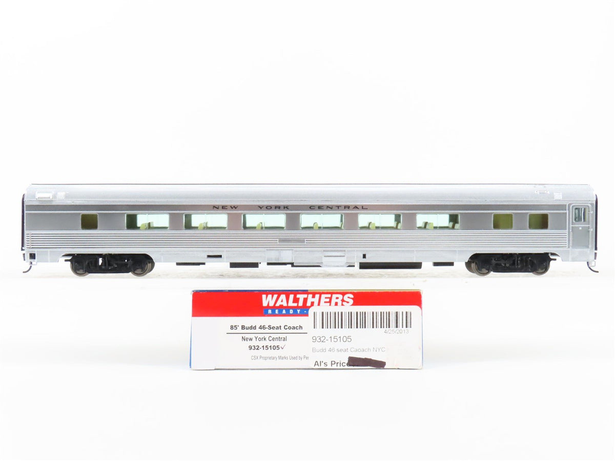 HO Scale Walthers 932-15105 NYC New York Central 85&#39; Coach Passenger Car