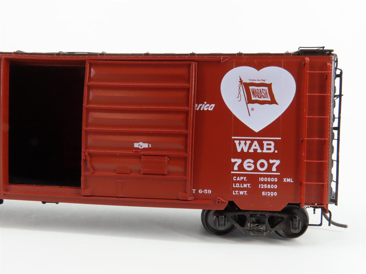 HO Kadee Cars #5267 WAB Wabash &quot;Serving The Heart of America&quot; 40&#39; Box Car #7607