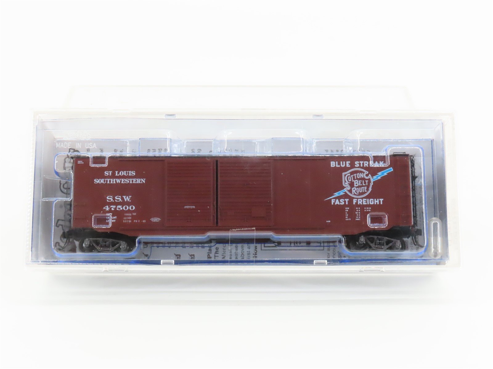 HO Kadee Cars #6725 SSW Cotton Belt "Blue Streak" 50' Box Car #47500 - SEALED