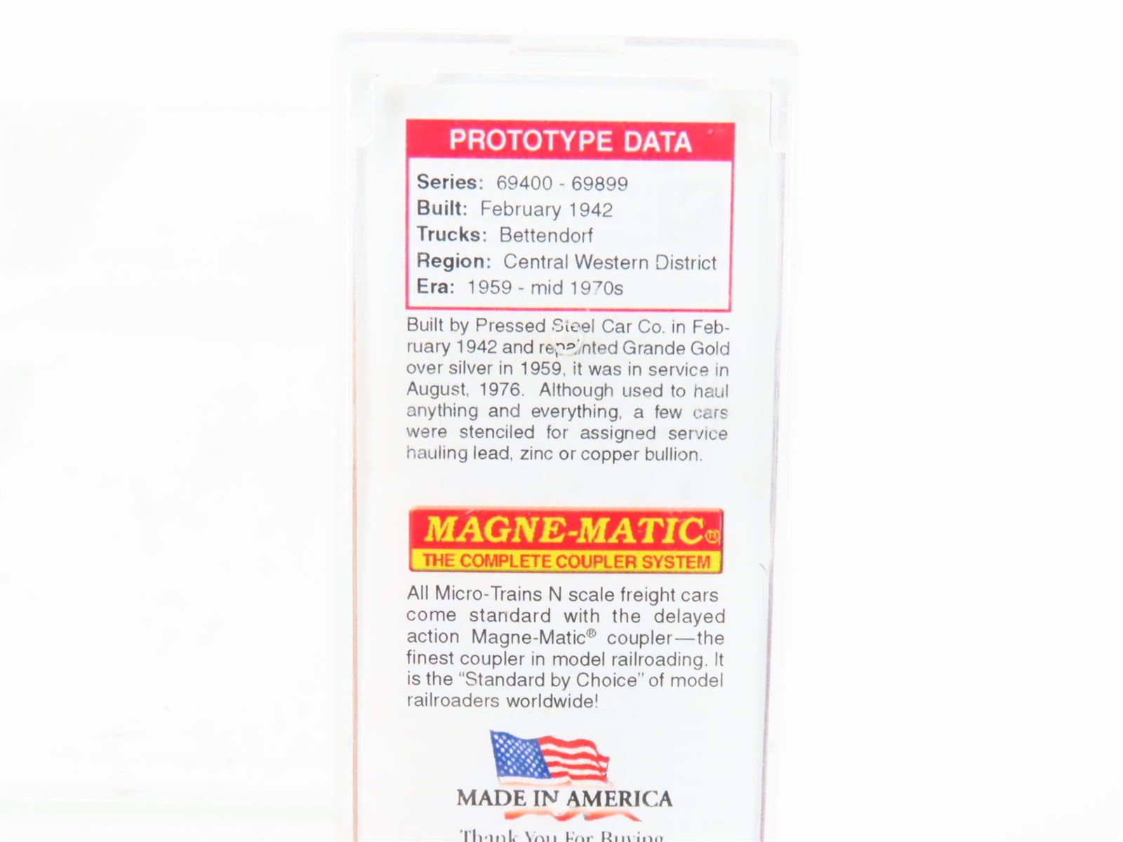 N Scale Micro-Trains MTL 02000866 DRGW Rio Grande 40' Standard Boxcar #69789