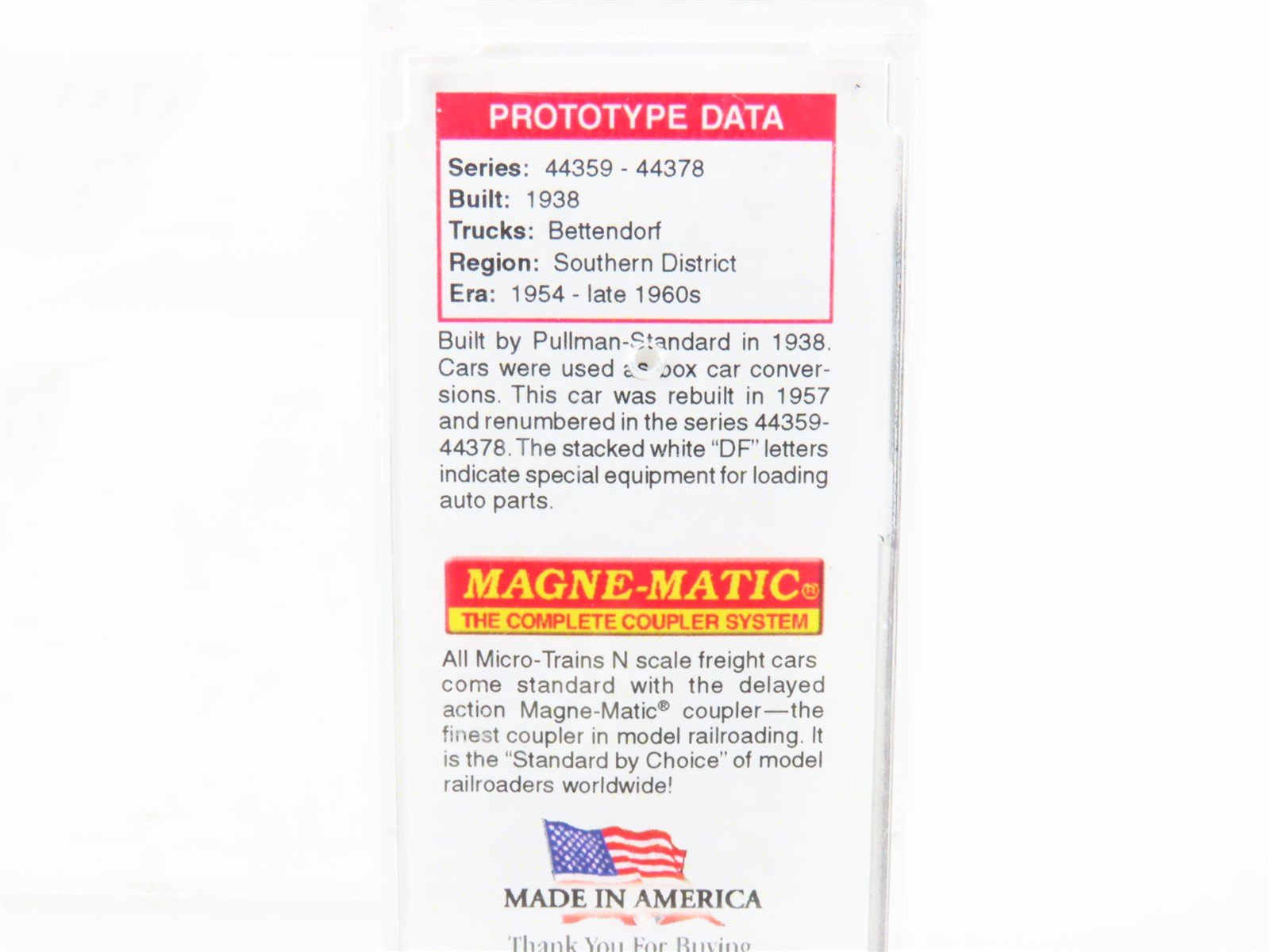 N Scale Micro-Trains MTL 03400360 Southern 50' Standard Boxcar #44365 w/Load