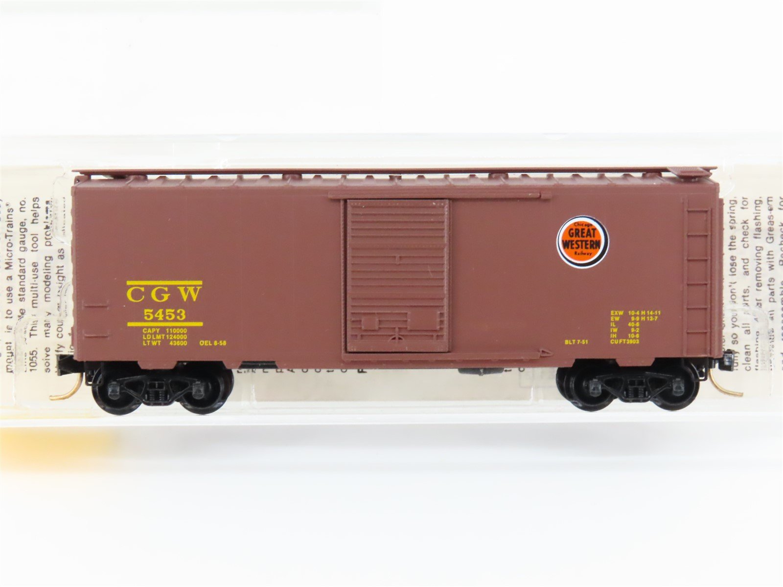 N Scale Micro-Trains 20046 CGW Chicago Great Western 40' Boxcar #5453