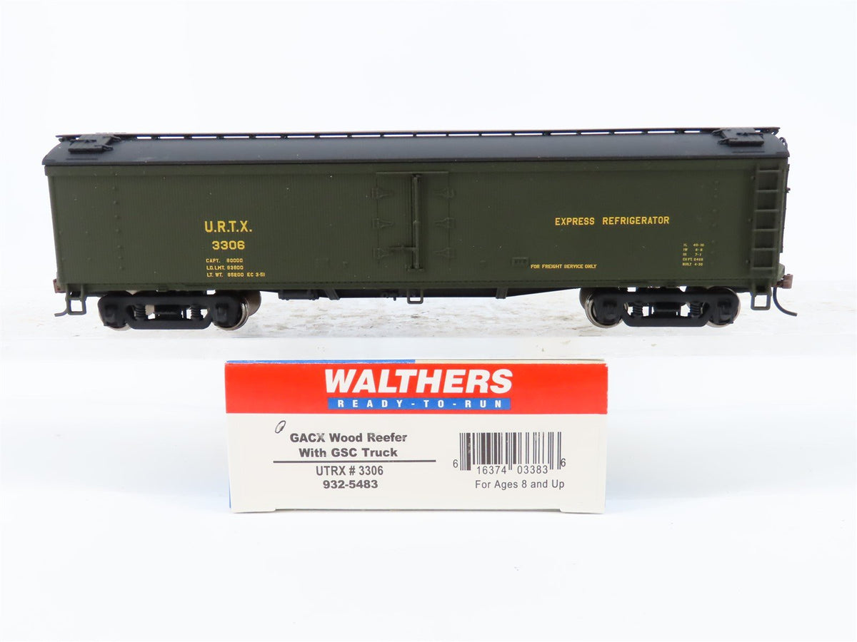 HO Scale Walthers 932-5483 URTX Express Refrigerator GACX 50&#39; Wood Reefer #3306