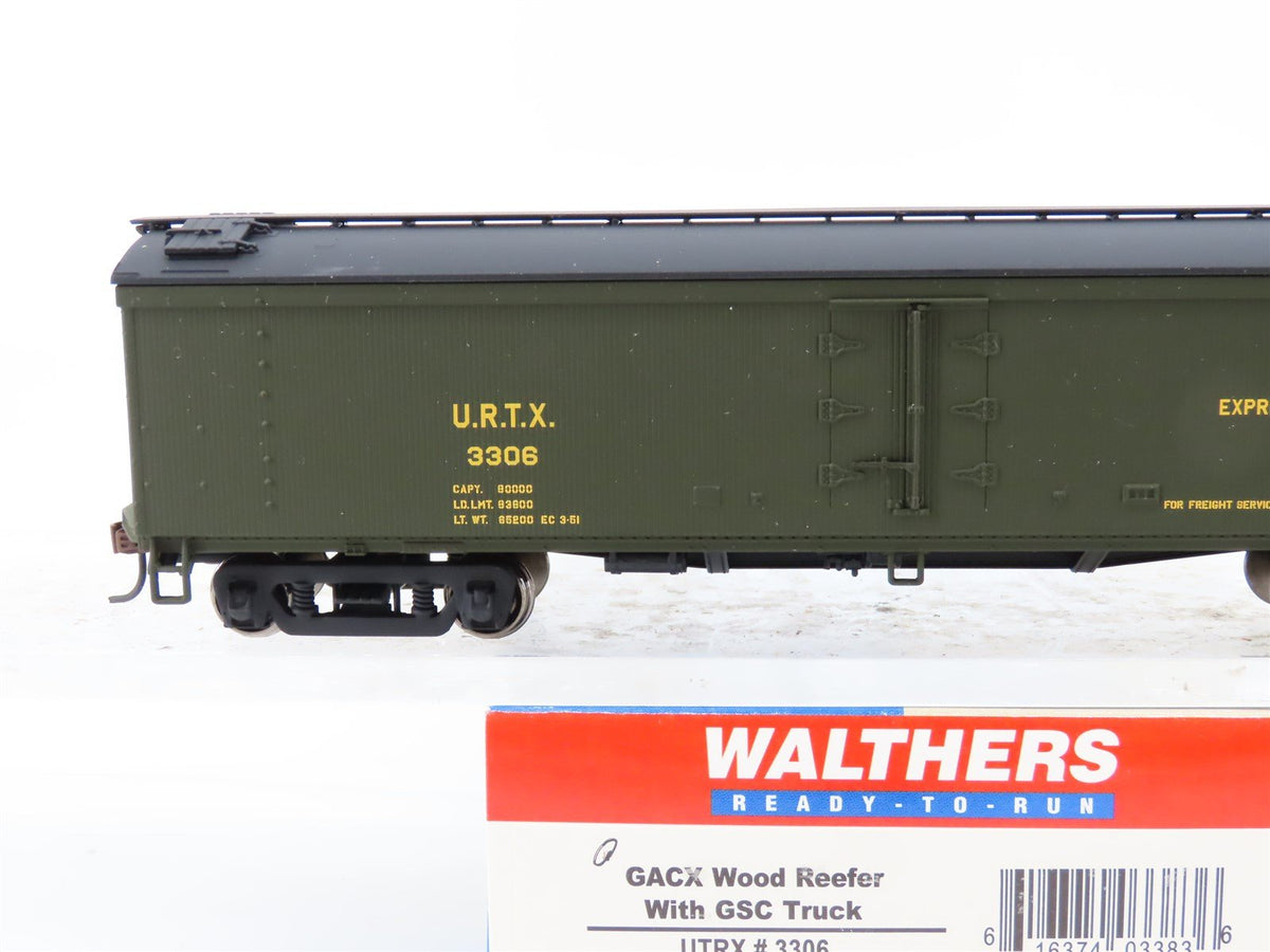 HO Scale Walthers 932-5483 URTX Express Refrigerator GACX 50&#39; Wood Reefer #3306