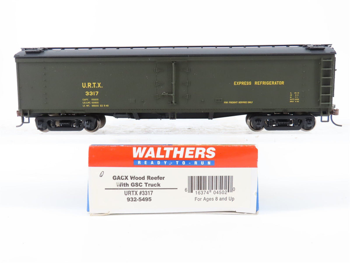 HO Scale Walthers 932-5495 URTX Express Refrigerator GACX 50&#39; Wood Reefer #3317