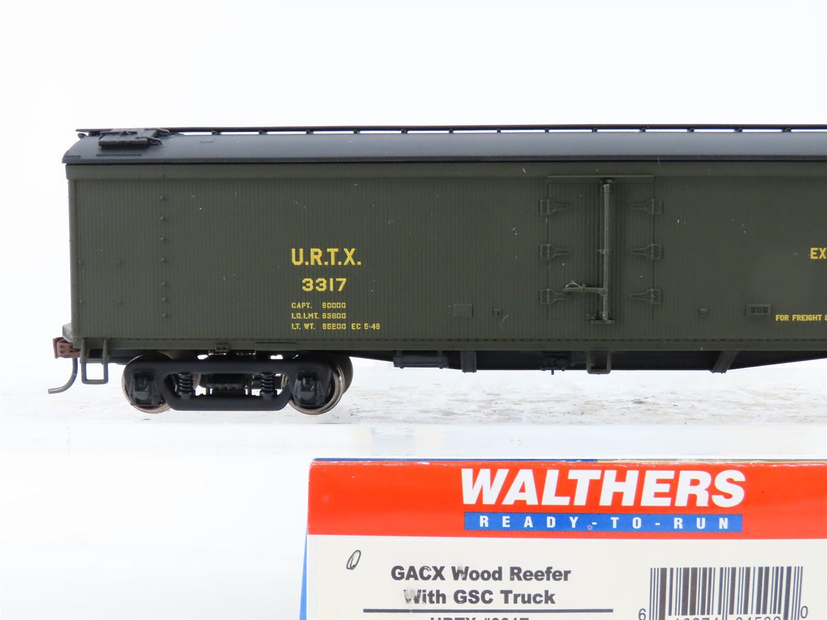 HO Scale Walthers 932-5495 URTX Express Refrigerator GACX 50&#39; Wood Reefer #3317