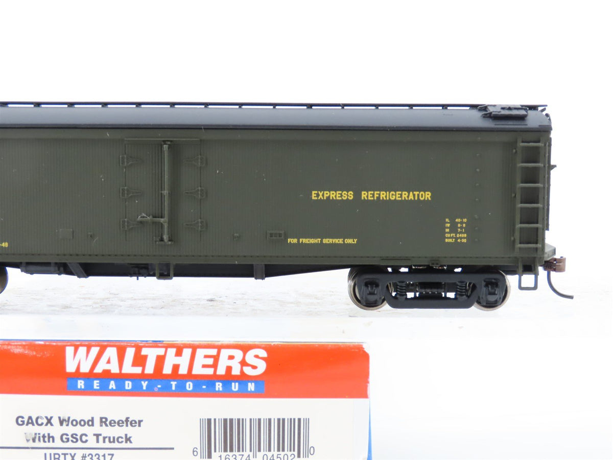 HO Scale Walthers 932-5495 URTX Express Refrigerator GACX 50&#39; Wood Reefer #3317