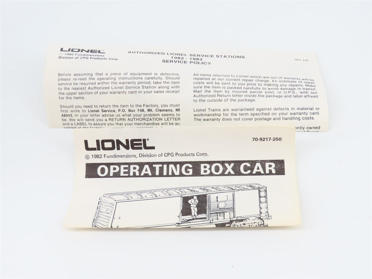 O Gauge 3-Rail Lionel 6-9219 MP Missouri Pacific Animated Box Car #9219