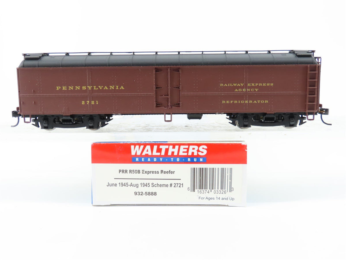 HO Scale Walthers 932-5888 PRR Pennsylvania 50&#39; R50B Express Reefer #2721