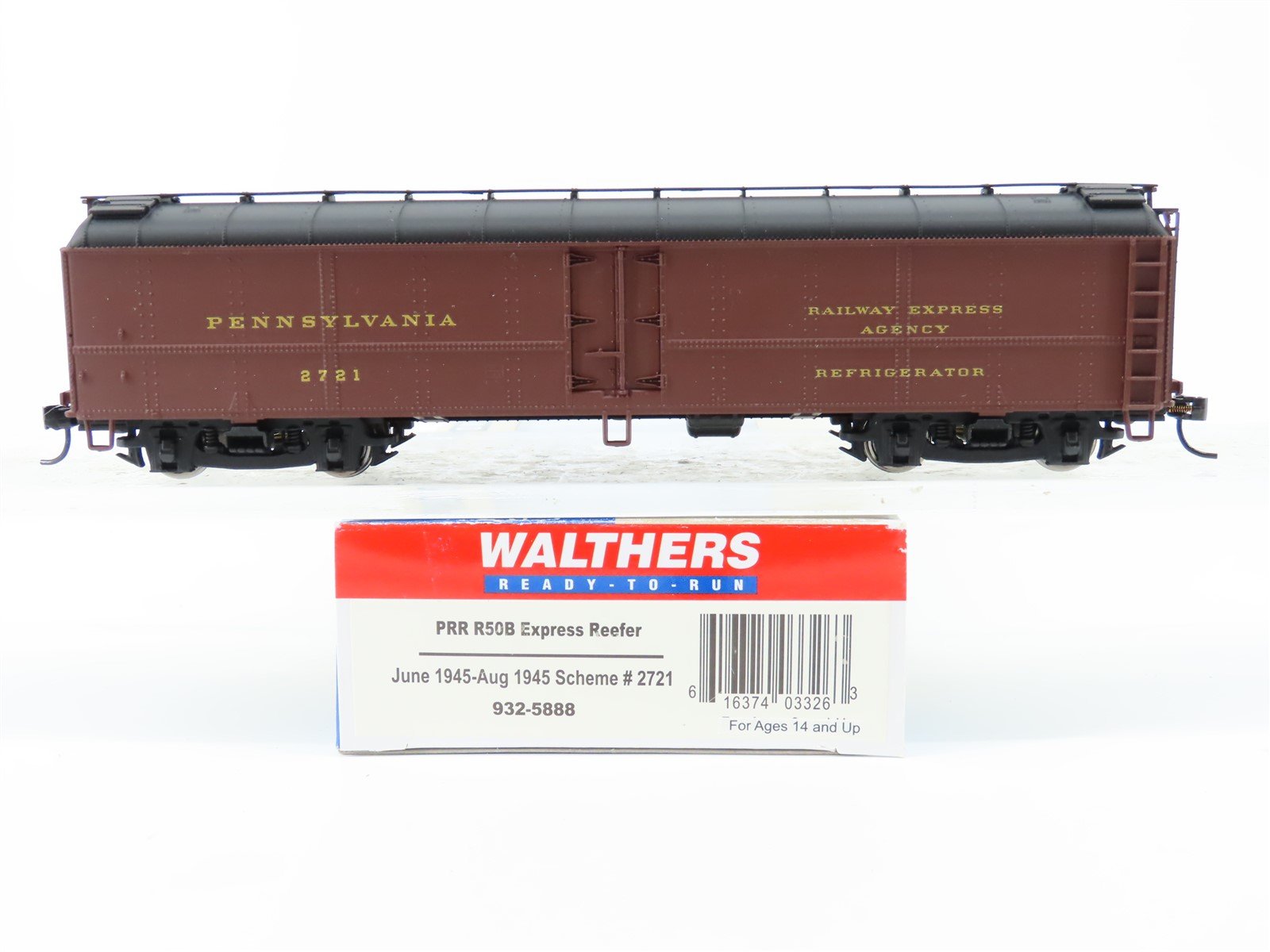 HO Scale Walthers 932-5888 PRR Pennsylvania 50' R50B Express Reefer #2721