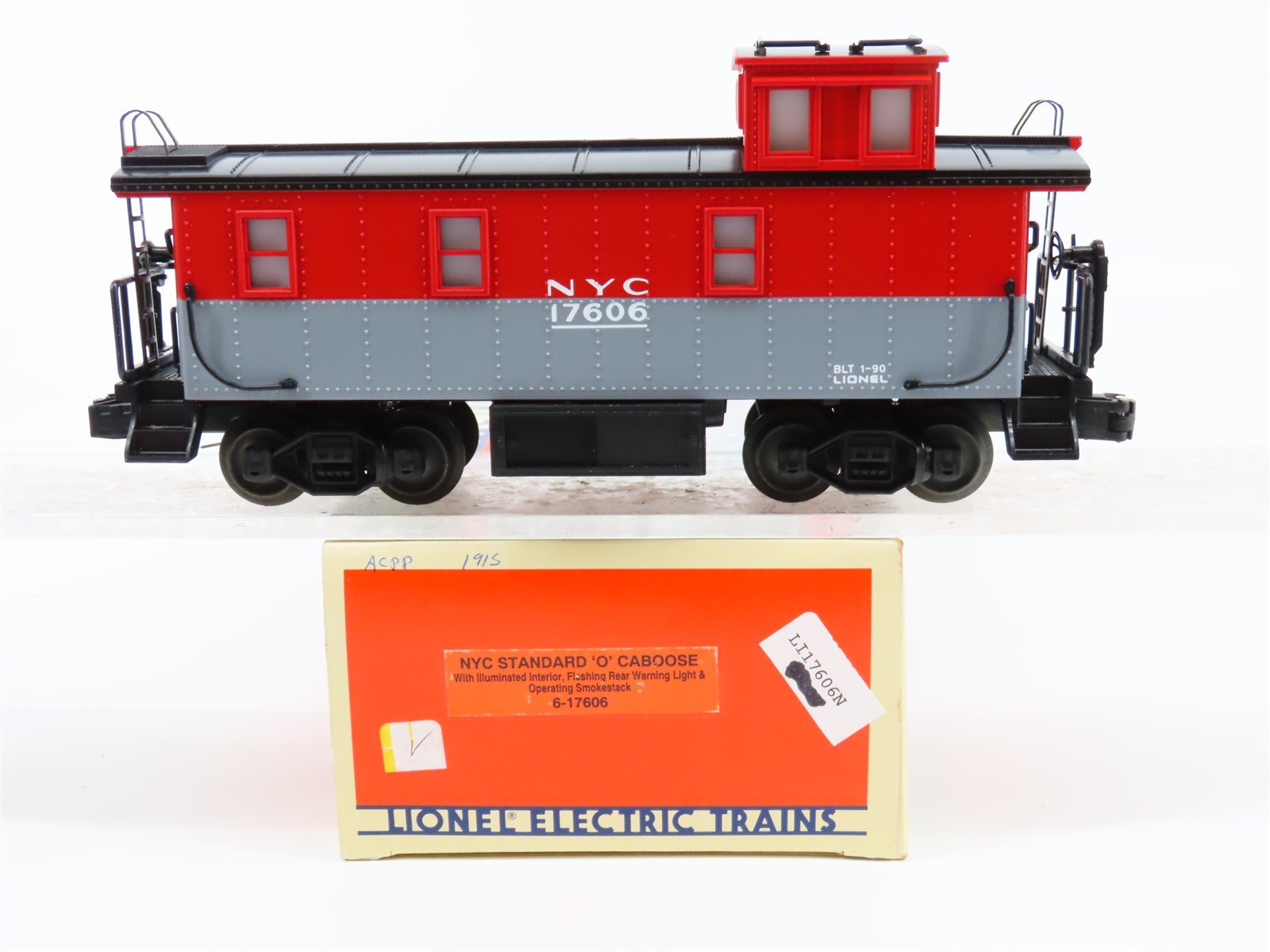 O Gauge 3-Rail Lionel 6-17606 NYC New York Central Caboose #17606 Lighted