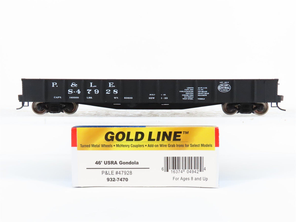 HO Walthers Gold 932-7470 P&amp;LE Pittsburgh &amp; Lake Erie 46&#39; USRA Gondola #47928