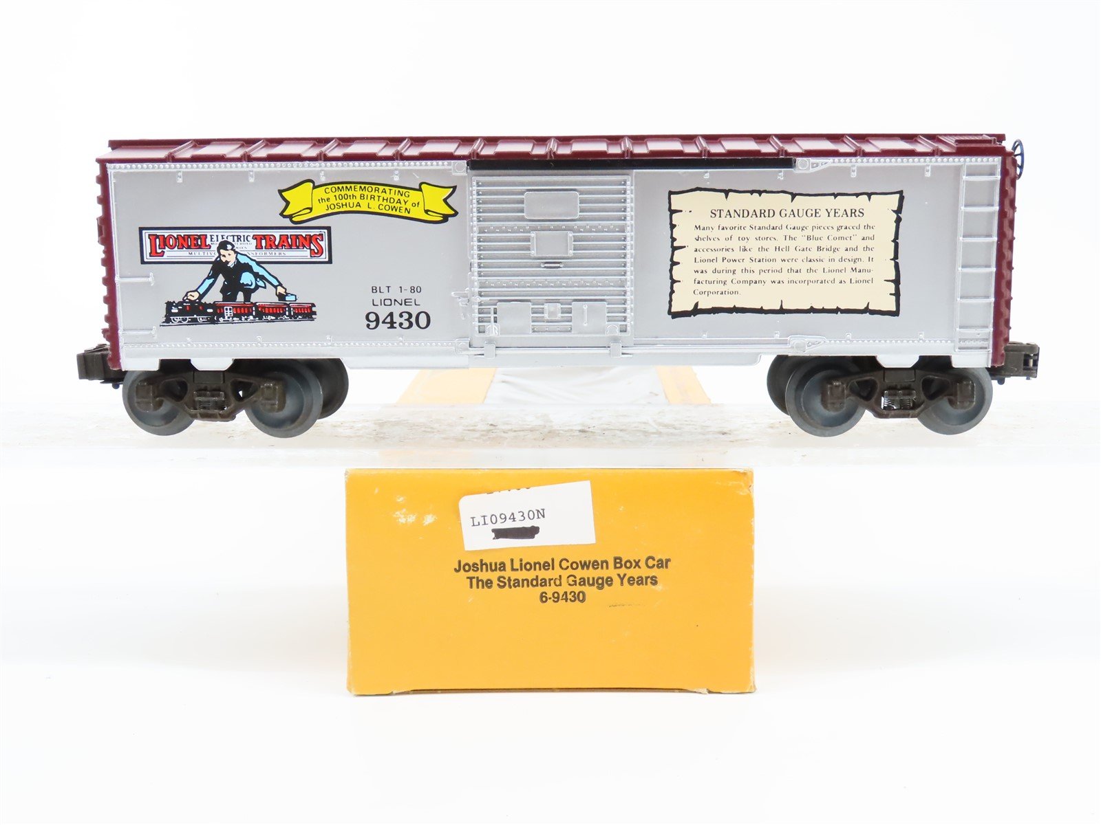 O Gauge 3-Rail Lionel 6-9430 Joshua L Cowen Commemorative Box Car #9430