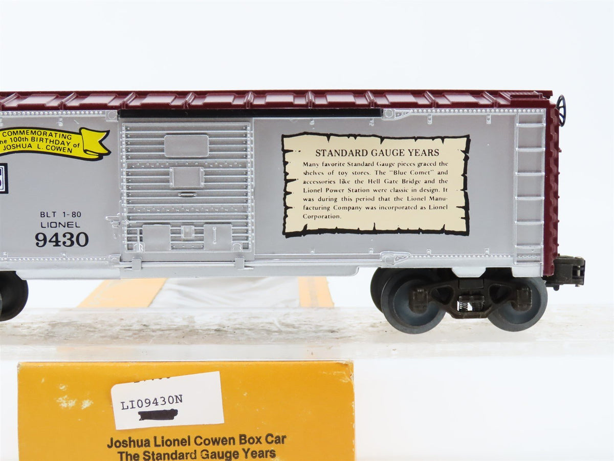 O Gauge 3-Rail Lionel 6-9430 Joshua L Cowen Commemorative Box Car #9430