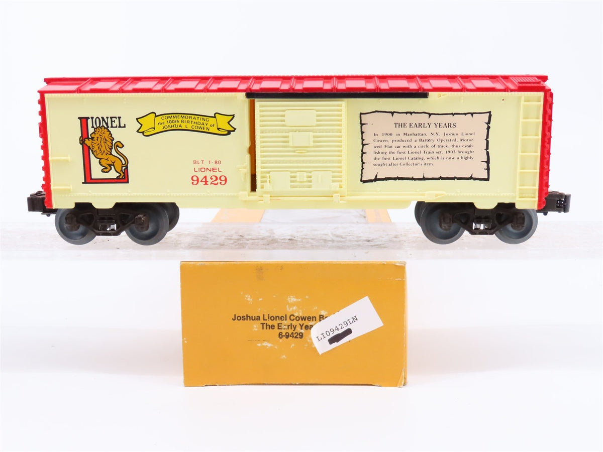 O Gauge 3-Rail Lionel 6-9429 Joshua L Cowen Commemorative Box Car #9429