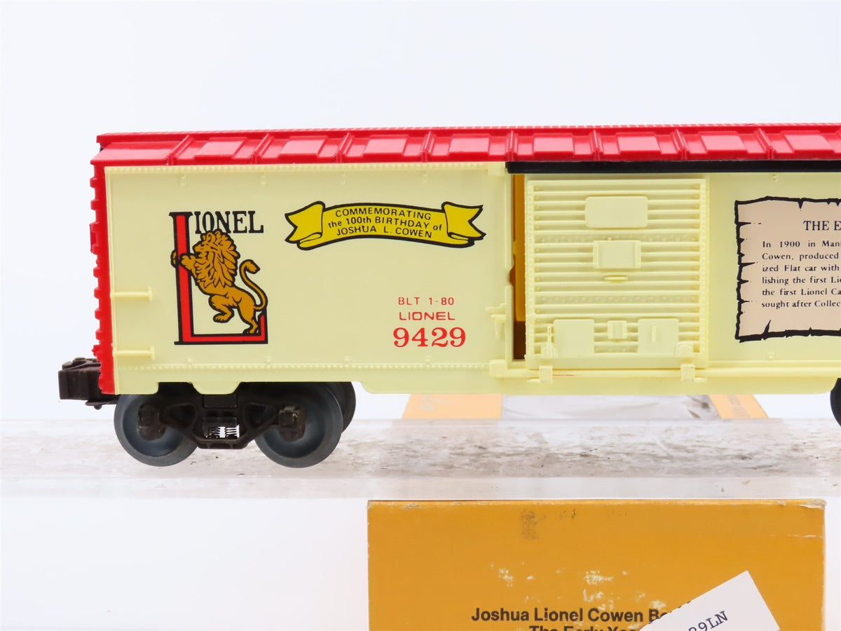 O Gauge 3-Rail Lionel 6-9429 Joshua L Cowen Commemorative Box Car #9429