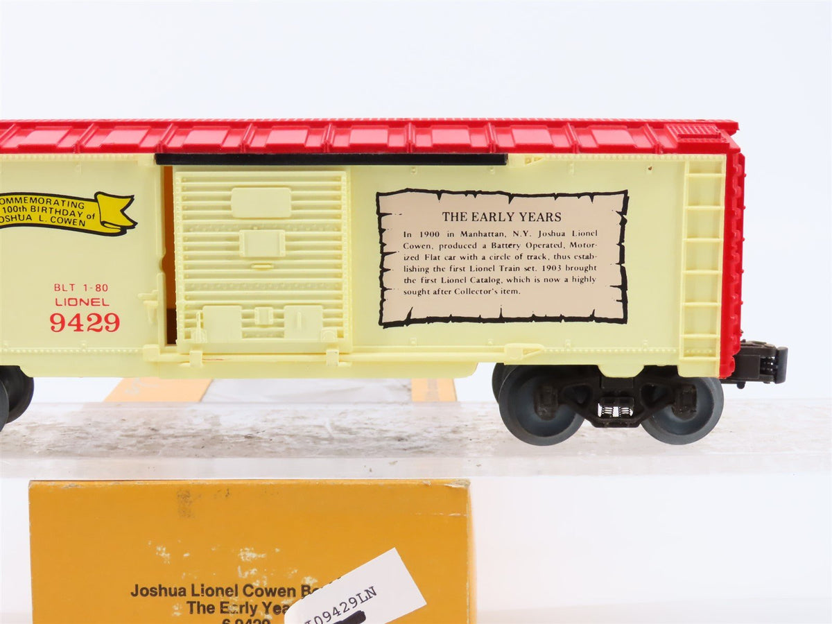 O Gauge 3-Rail Lionel 6-9429 Joshua L Cowen Commemorative Box Car #9429