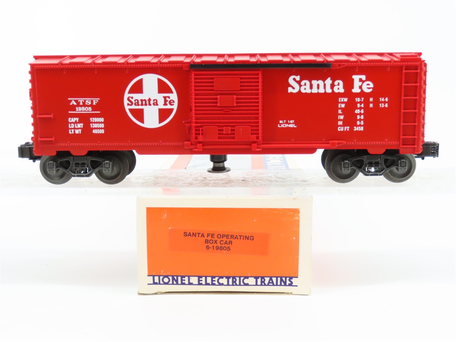 O Gauge 3-Rail Lionel 6-19805 ATSF Santa Fe Operating Box Car #19805