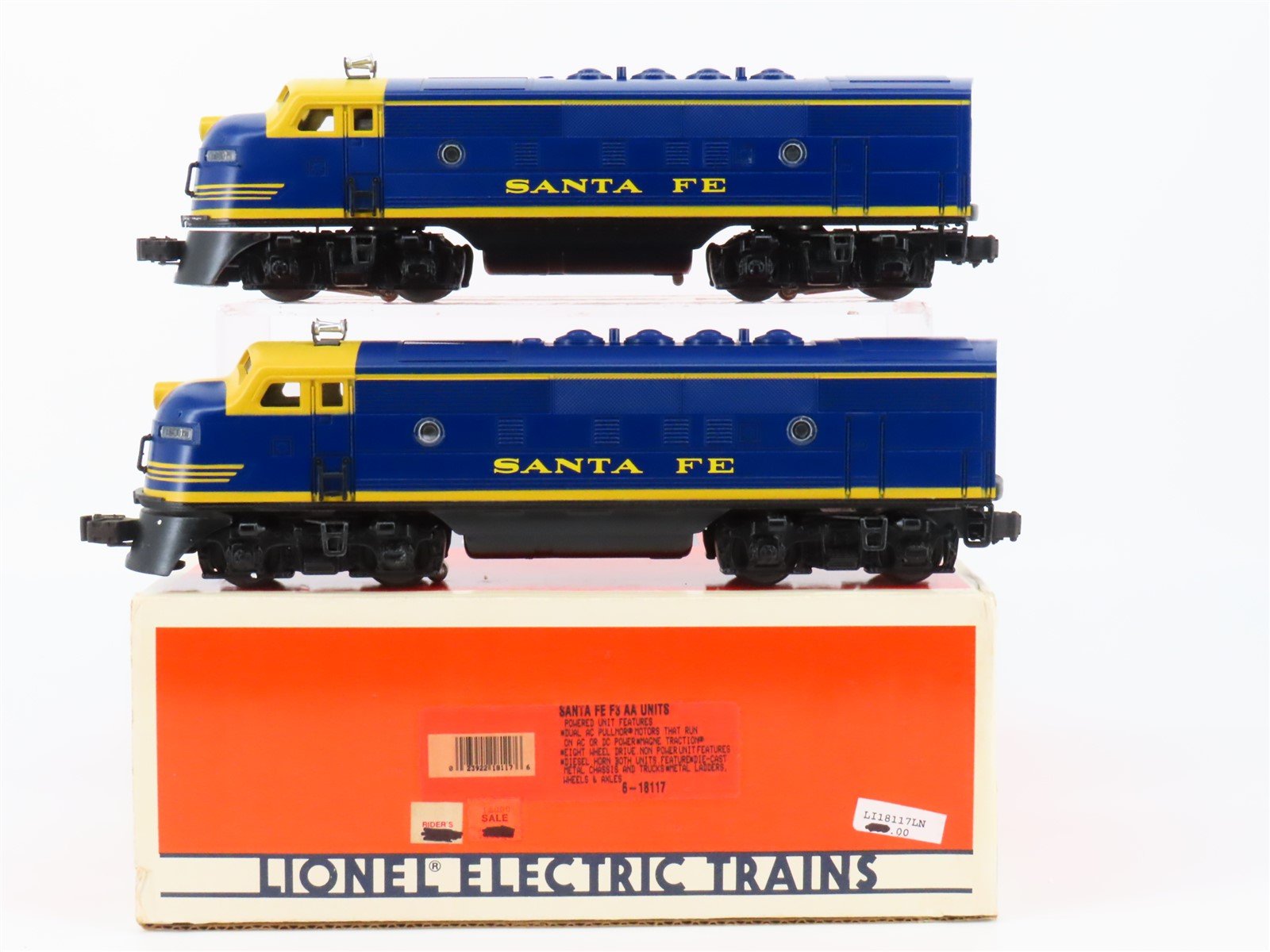 O Gauge 3-Rail Lionel 6-18117 ATSF Santa Fe F3 A/A Diesel Locomotive Set