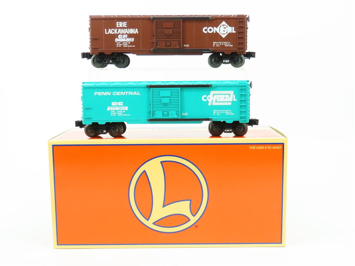 O Gauge 3-Rail Lionel 6-21756 CR Conrail Overstamped Box Car 2-Pack