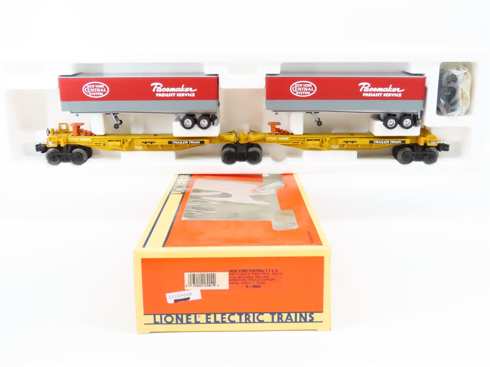 O Gauge 3-Rail Lionel 6-16904 TTUX New York Central Trailer Train Flat Car 16906