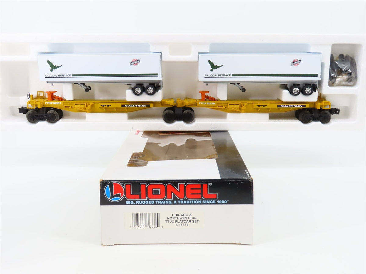 O Gauge 3-Rail Lionel 6-16334 TTUX CNW Trailer Train Flat Car #16337-16338