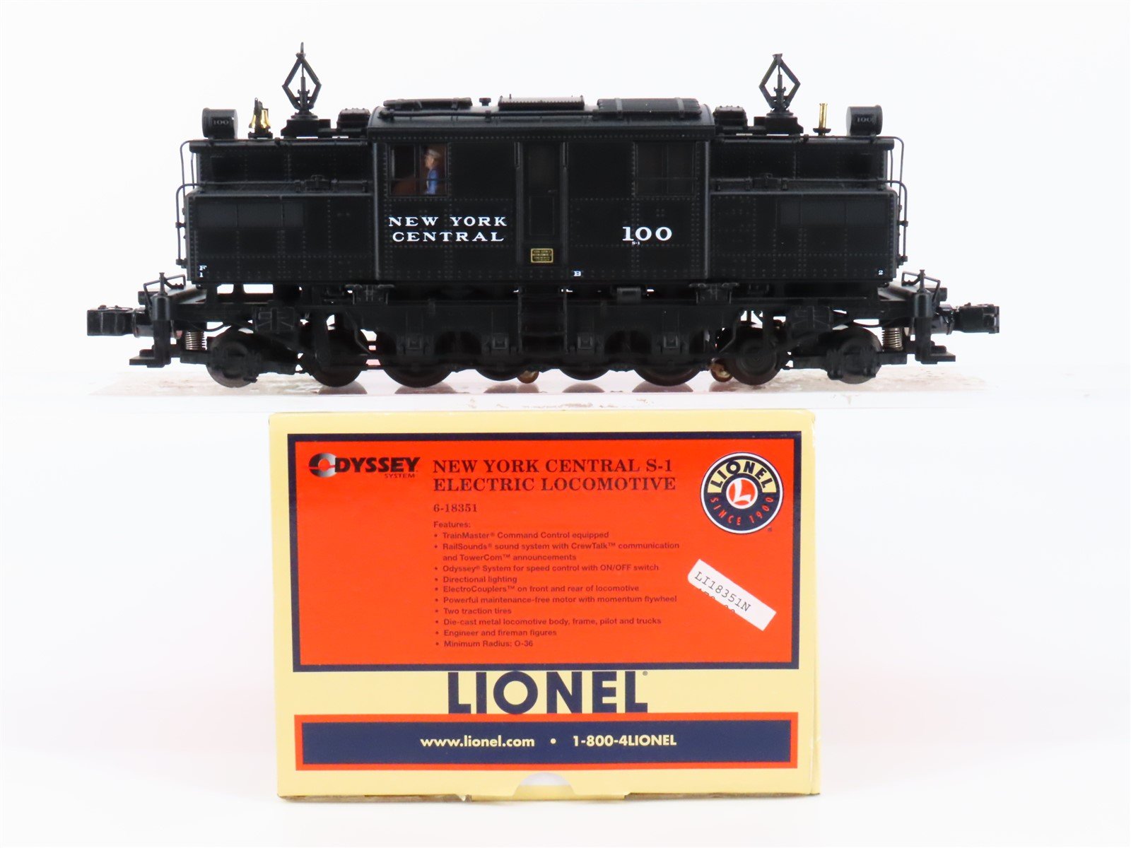 O Gauge 3-Rail Lionel 6-18351 NYC New York Central S-1 Electric Loco #100 w/TMCC