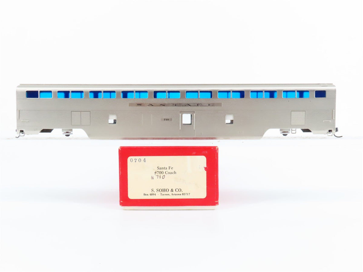 HO Soho BRASS/Plated 0704 ATSF Santa Fe Hi-Level Coach Passenger #710 - Custom