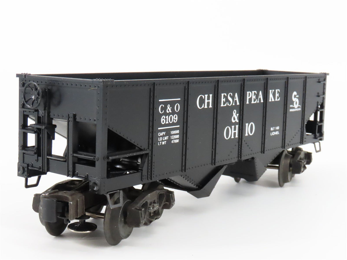 O Gauge 3-Rail Lionel 6-6109 C&amp;O Chesapeake &amp; Ohio Operating 2-Bay Hopper #6109