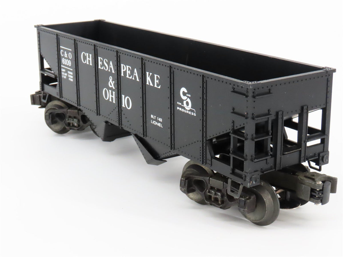 O Gauge 3-Rail Lionel 6-6109 C&amp;O Chesapeake &amp; Ohio Operating 2-Bay Hopper #6109