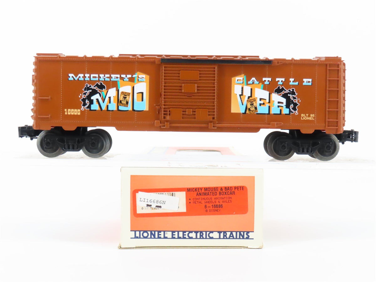 O Gauge 3-Rail Lionel 6-16686 Mickey Mouse &amp; Bad Pete Animated Box Car #16686