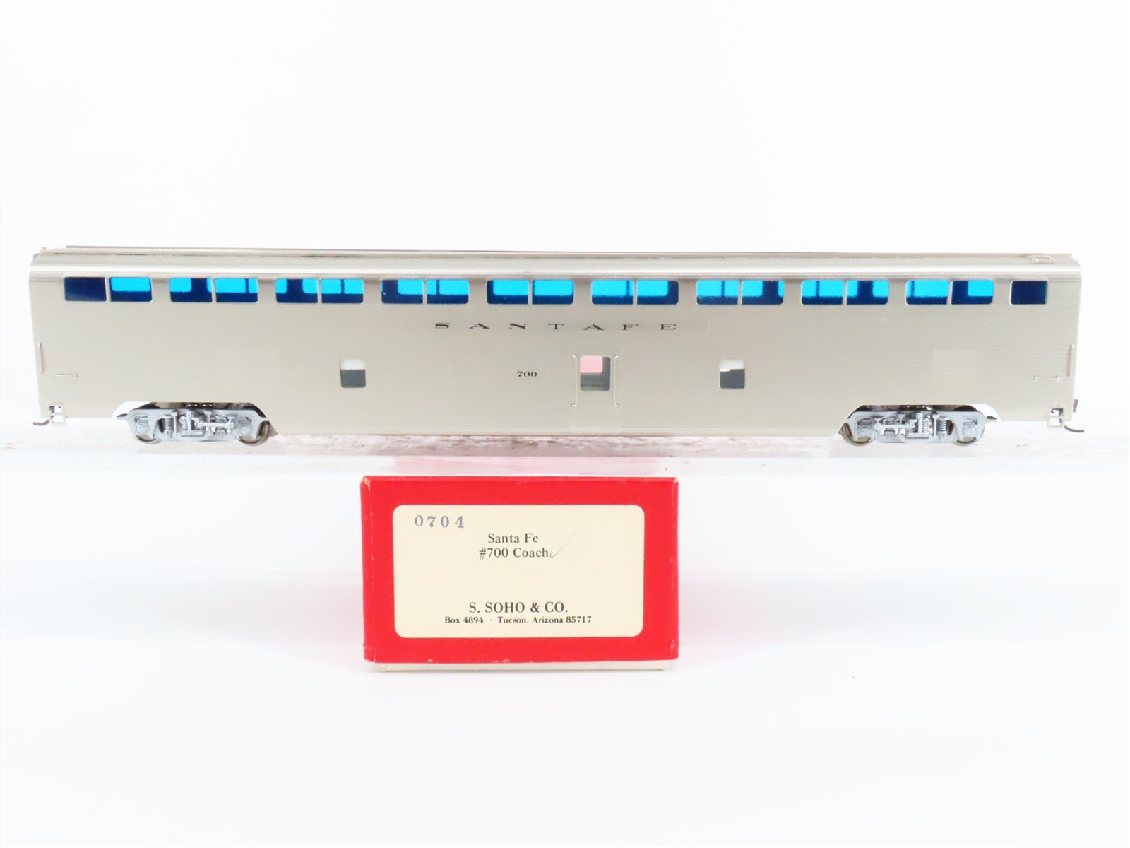 HO Soho BRASS/Plated 0704 ATSF Santa Fe Hi-Level Coach Passenger #700 - Custom