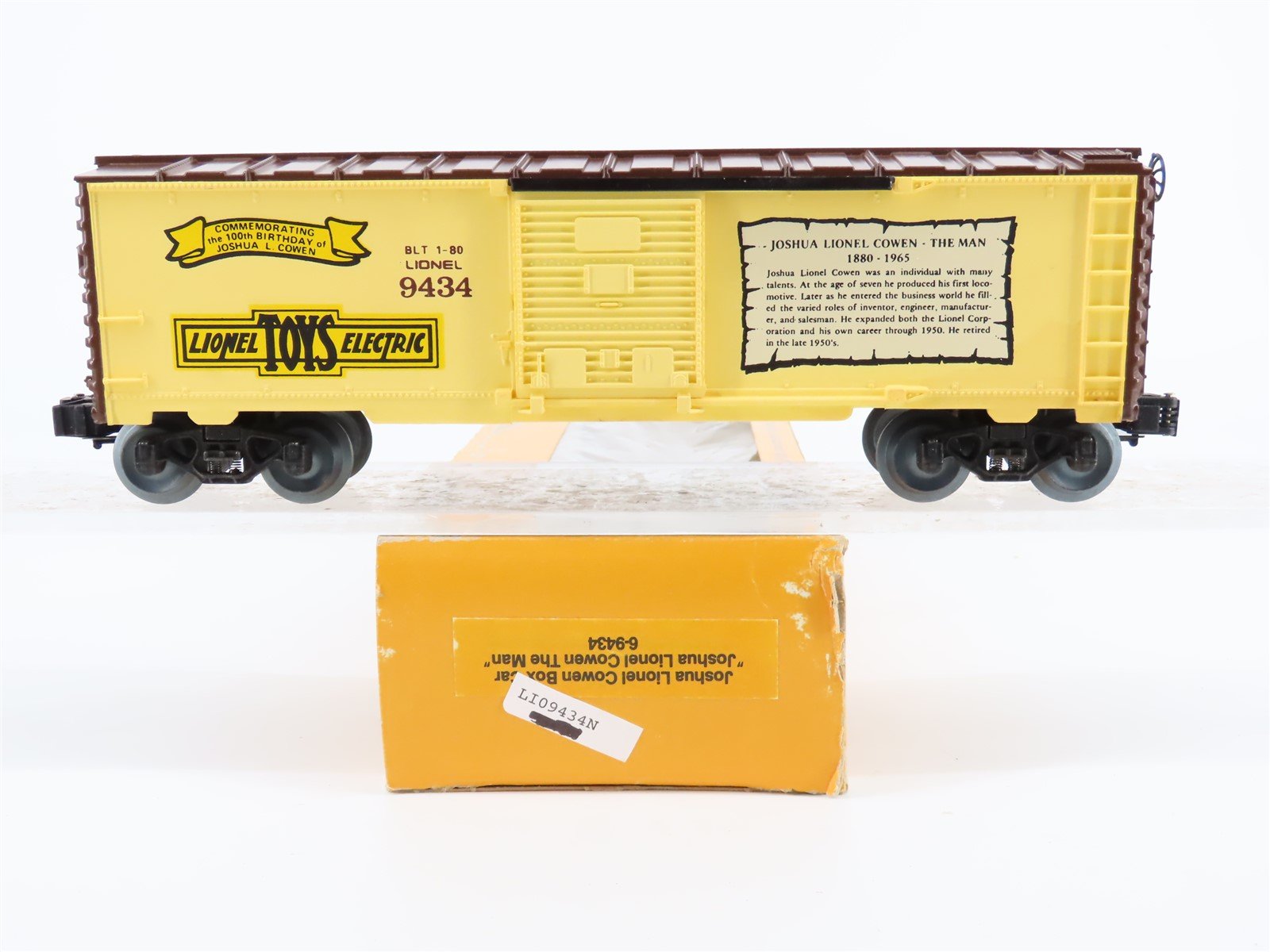 O Gauge 3-Rail Lionel 6-9434 Joshua L Cowen Commemorative Box Car #9434