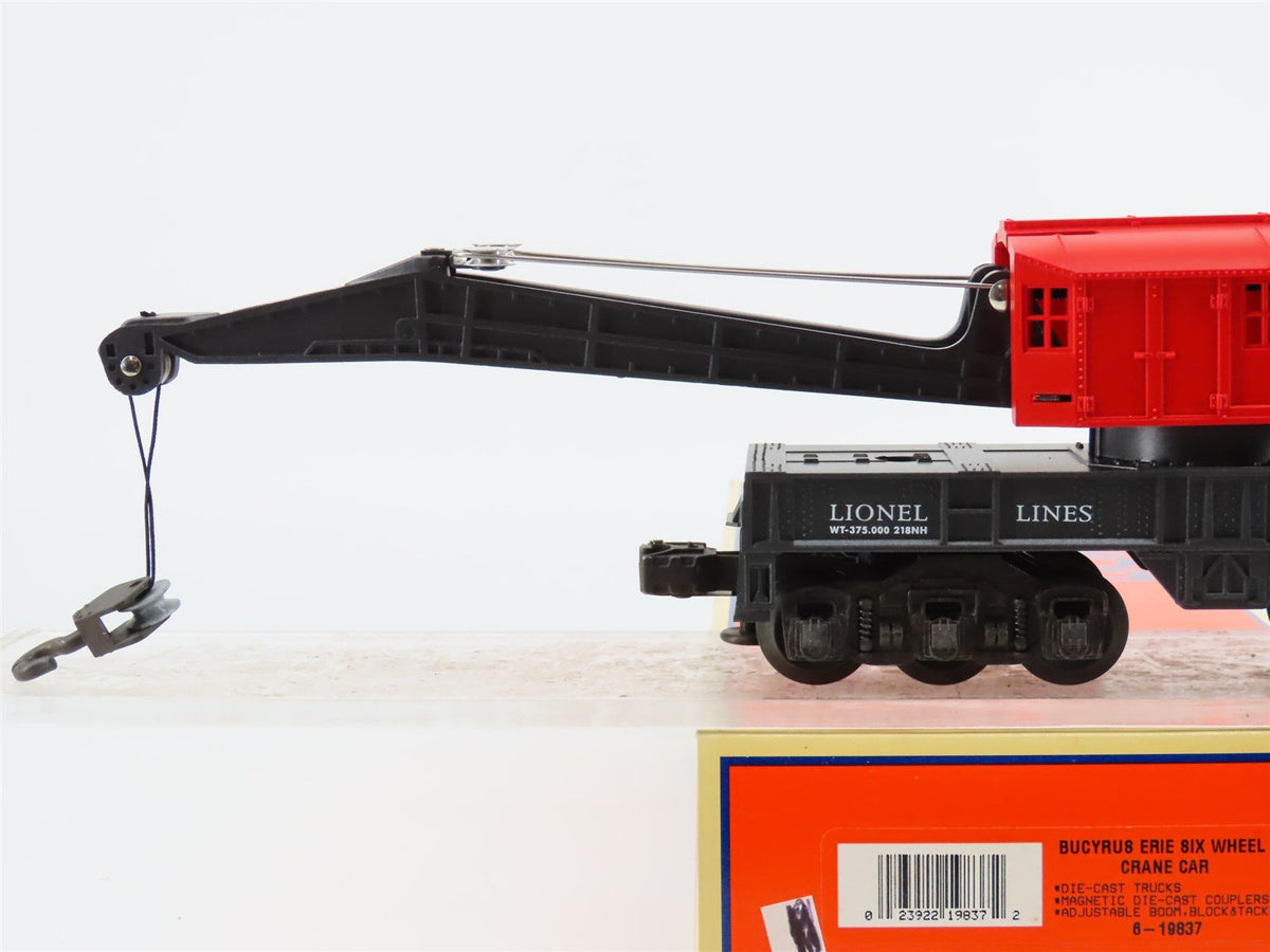 O Gauge 3-Rail Lionel 6-19837 Bucyrus Erie 6-Wheel Crane Car #2460