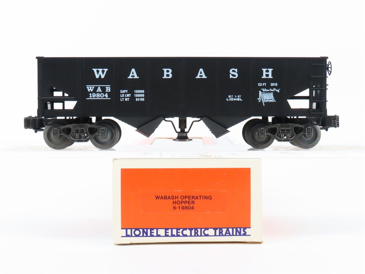 O Gauge 3-Rail Lionel 6-19804 WAB Wabash Operating 2-Bay Hopper #19804