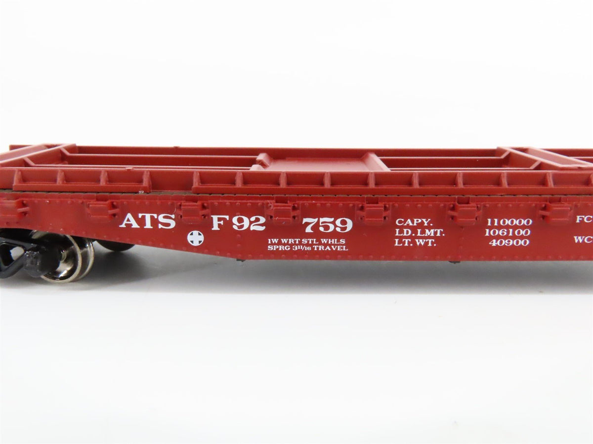 HO Scale Athearn #92373 ATSF Santa Fe 50&#39; Flat Car #92759 w/ Two 25&#39; Trailers