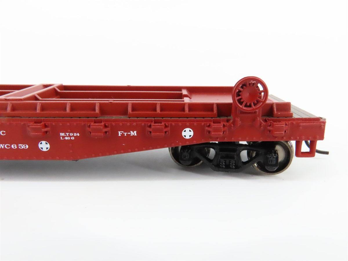 HO Scale Athearn #92373 ATSF Santa Fe 50&#39; Flat Car #92759 w/ Two 25&#39; Trailers