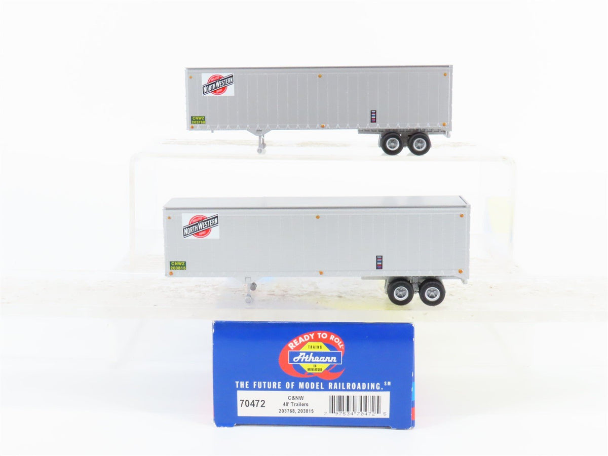 HO Scale Athearn #70472 CNWZ CNW Chicago North Western 40&#39; Trailers (2)