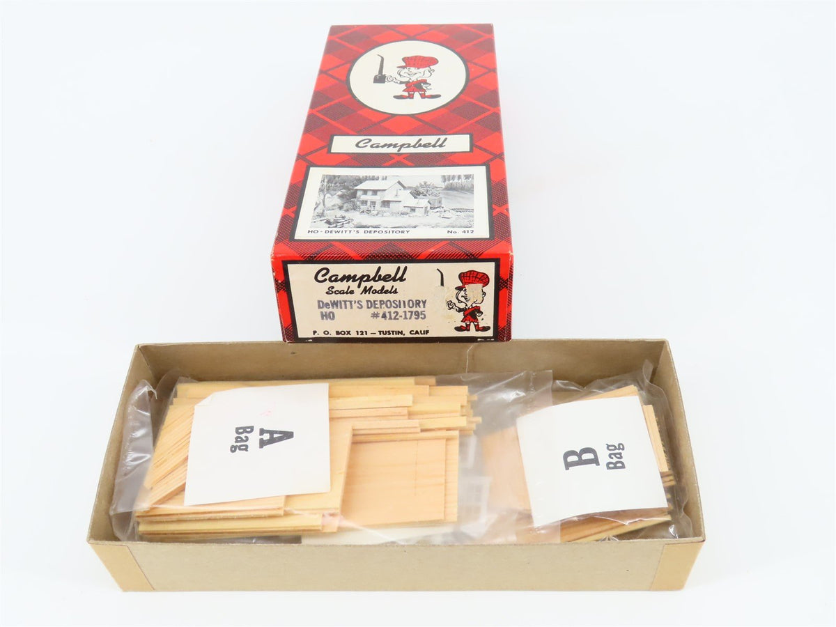 HO Scale Campbell Scale Models Kit #412-1795 DeWitt&#39;s Depository