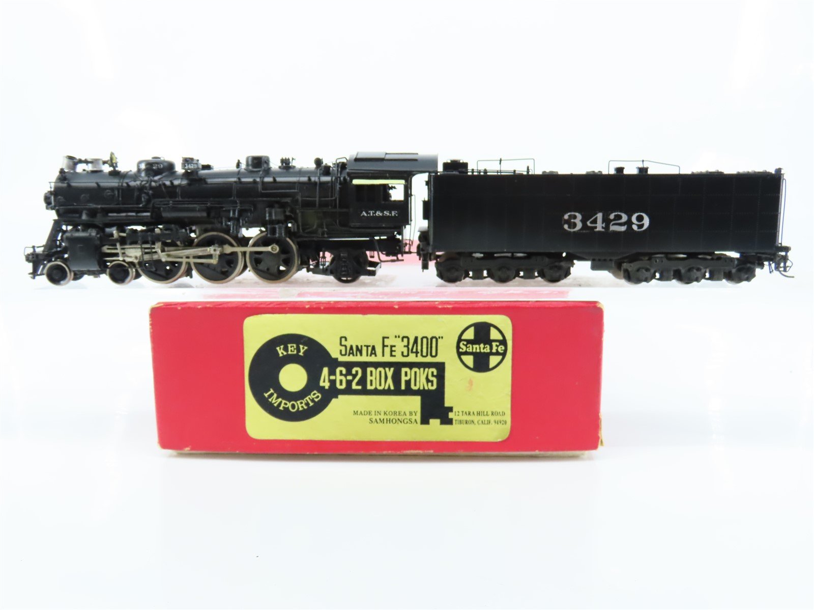 HO Scale Key/Samhongsa BRASS ATSF Santa Fe 4-6-2 Steam #3429 - Custom