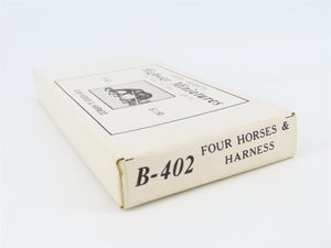 HO 1/87 Scale Jordan Highway Miniatures Kit #B-402 Four Horses & Harness