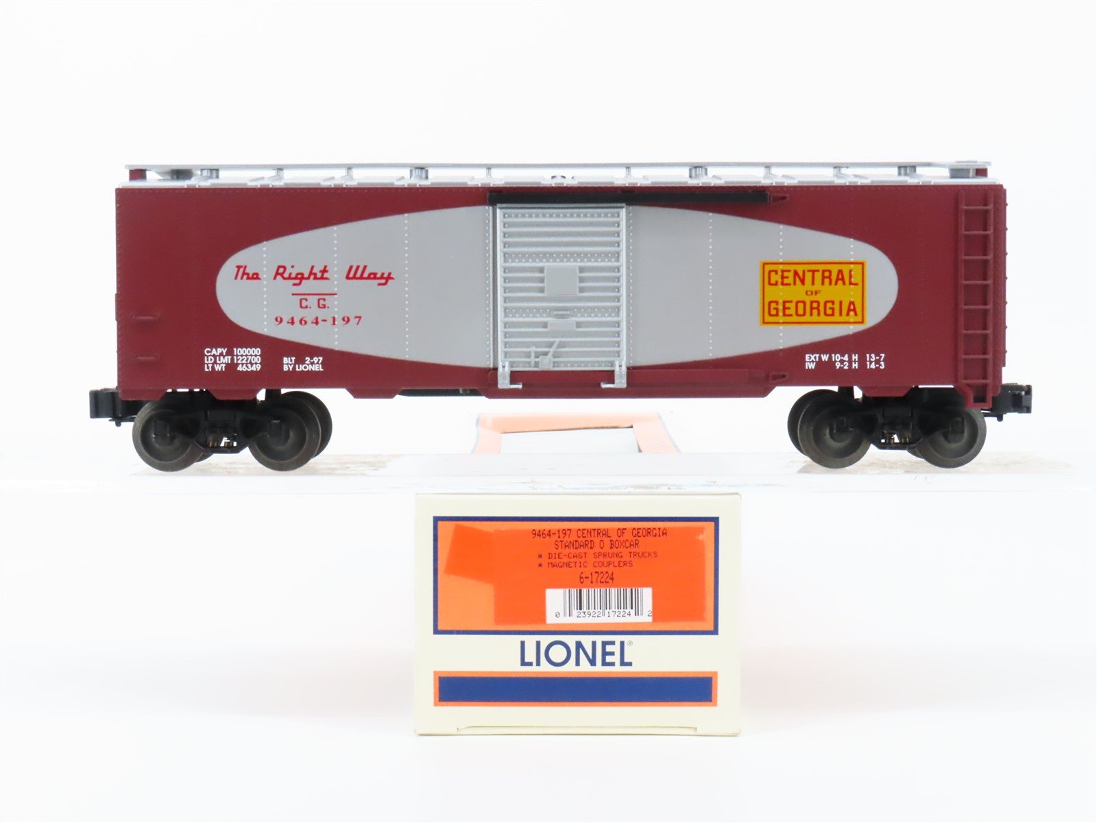 O Gauge 3-Rail Lionel 6-17224 CG Central of Georgia Box Car #9464-197