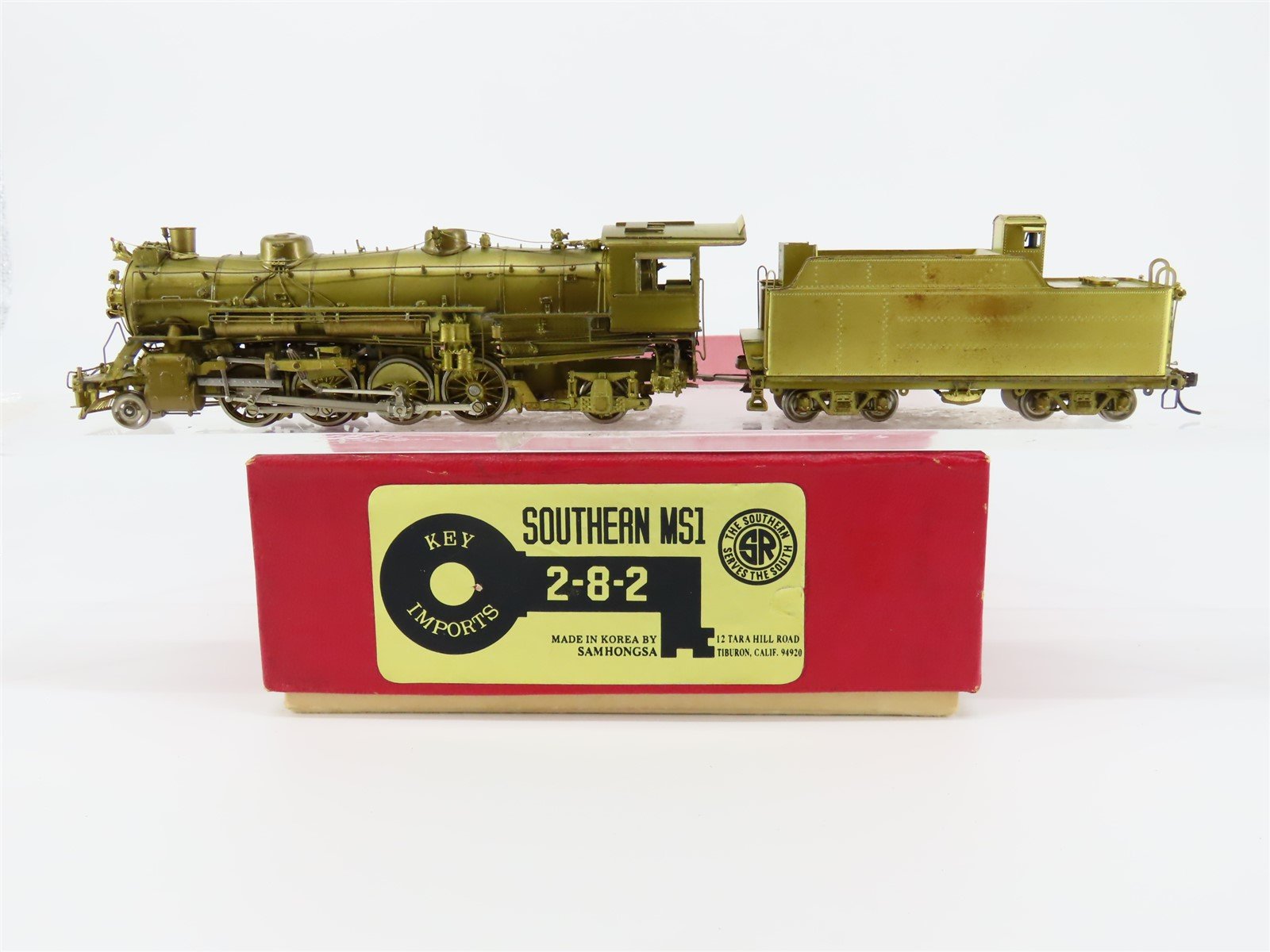 HO Scale Key/Samhongsa BRASS Undecorated SOU Southern 2-8-2 Steam Locomotive