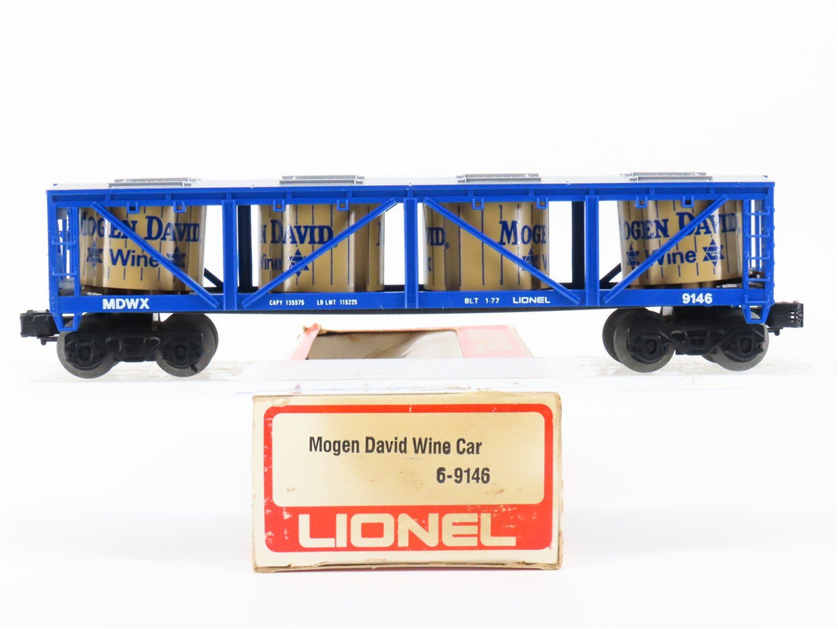 O Gauge 3-Rail Lionel 6-9146 MDWX Mogen David Wine Car #9146