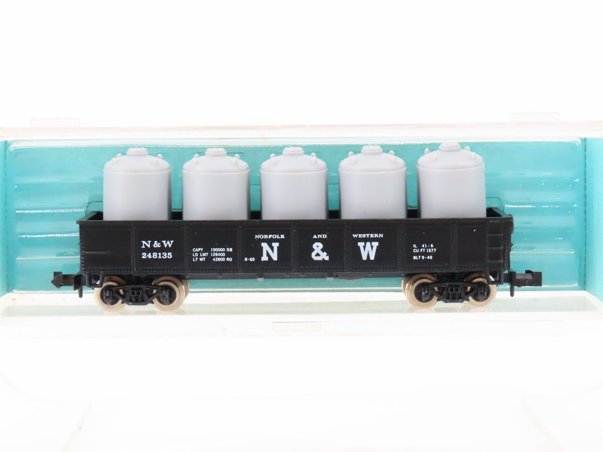 N Scale Atlas 3506 N&amp;W Norfolk &amp; Western 42&#39; Gondola #248135 w/ Load